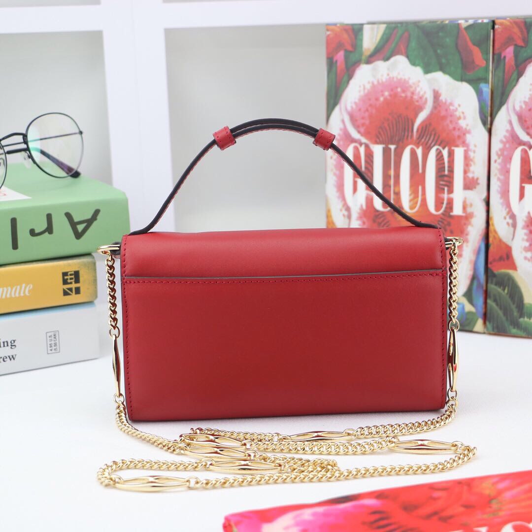 Gvc*1 mini shoulder bag leather red 564718 18.5 x 11 x 3.5 cm