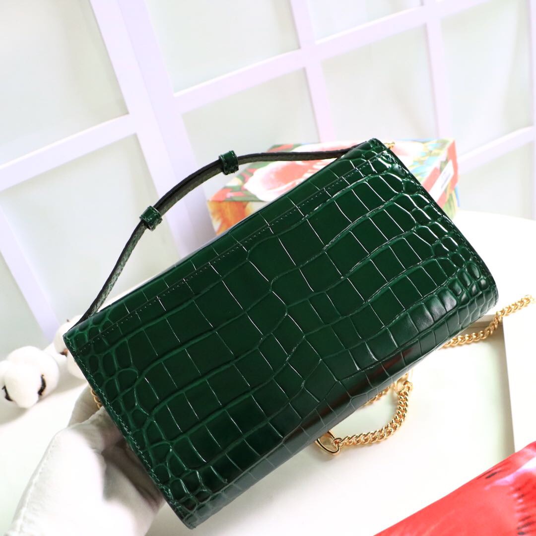 Gvc*1 medium zumi shoulder bag crocodile leather green 572375 24 x 14 x 5 cm