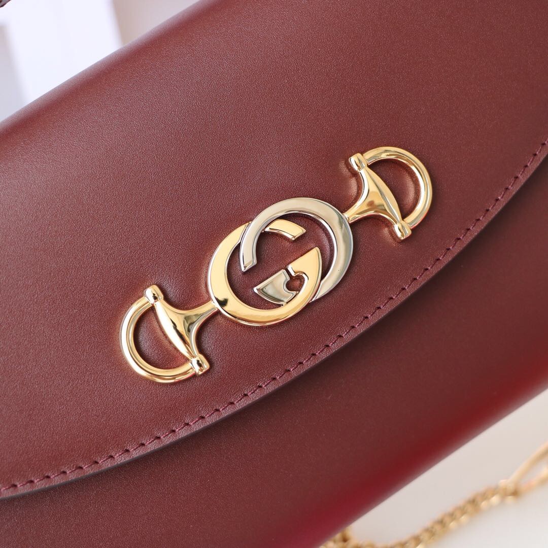 Gvc*1 medium zumi shoulder bag leather burgundy 572375 24 x 14 x 5 cm