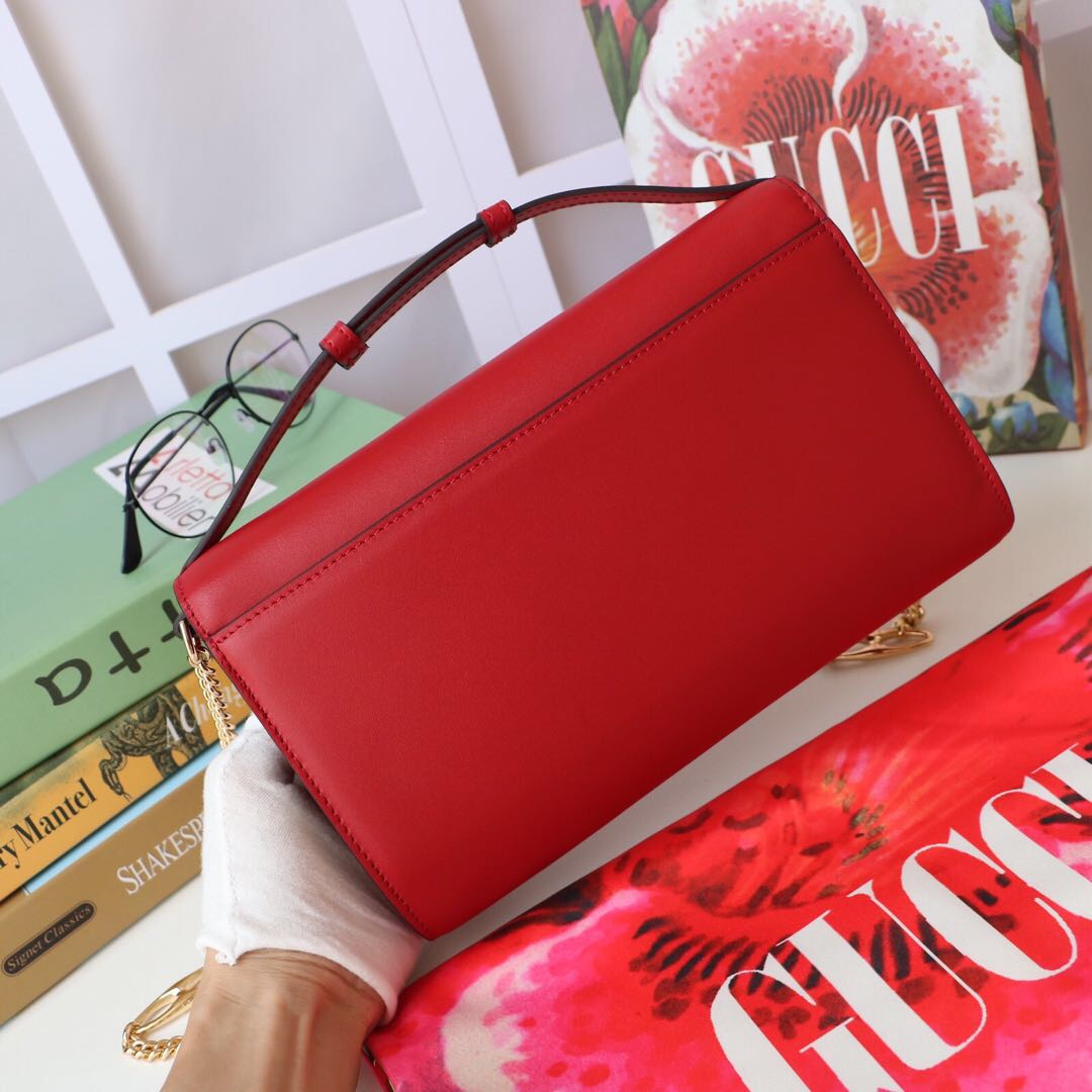 Gvc*1 medium zumi shoulder bag leather red 572375 24 x 14 x 5 cm