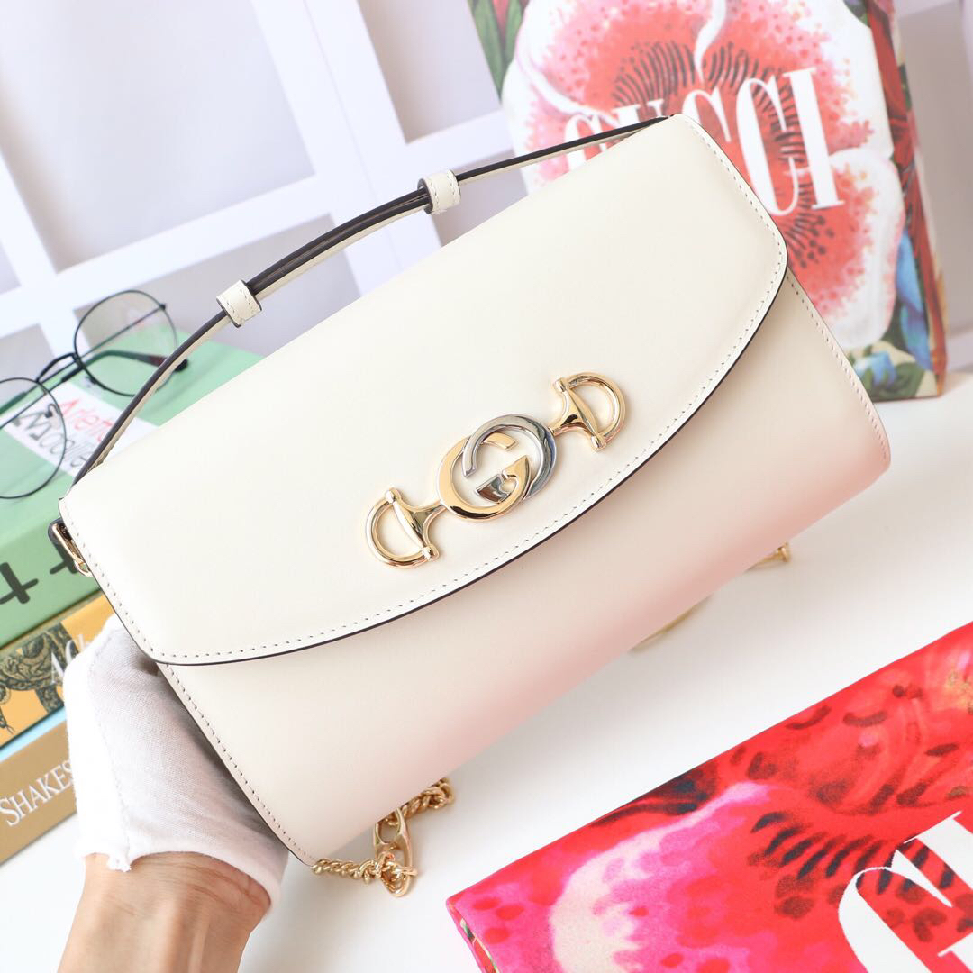 Gvc*1 medium zumi shoulder bag leather white 572375 24 x 14 x 5 cm