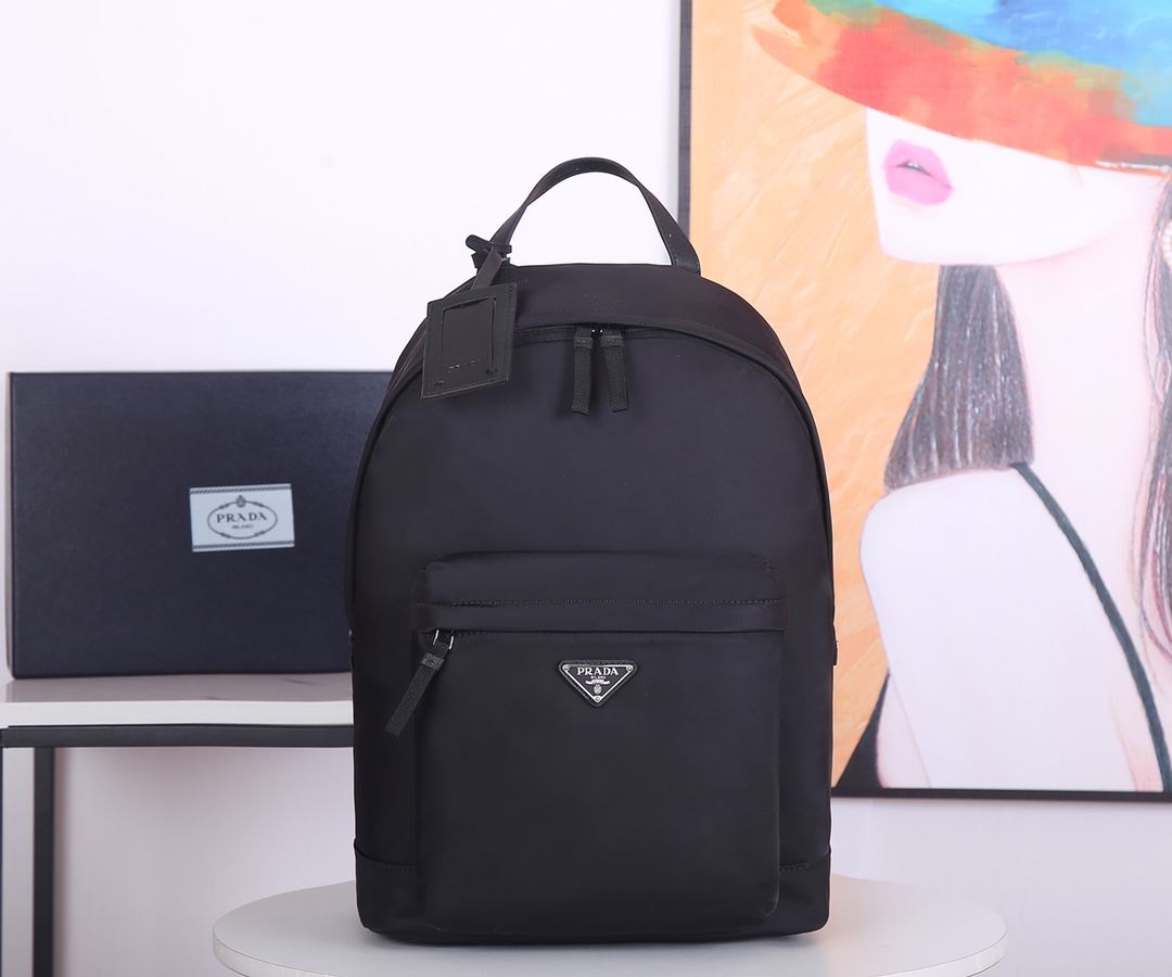 Pra*a nylon backpack black 2vz071 29 x 39 x 16 cm