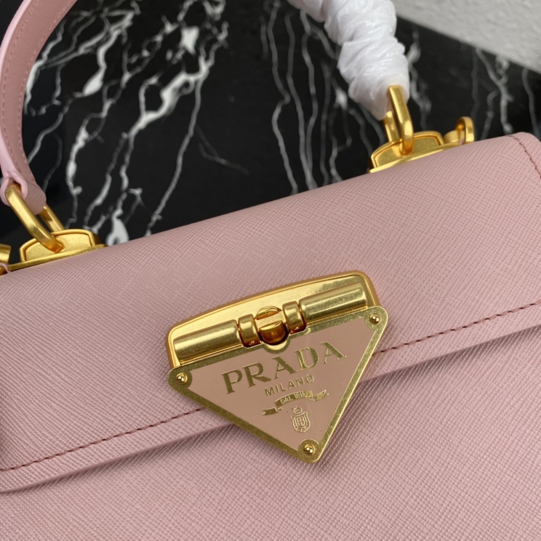Pra*a symbole saffiano leather symbole bag pink 1bn021 20 × 15 × 5 cm
