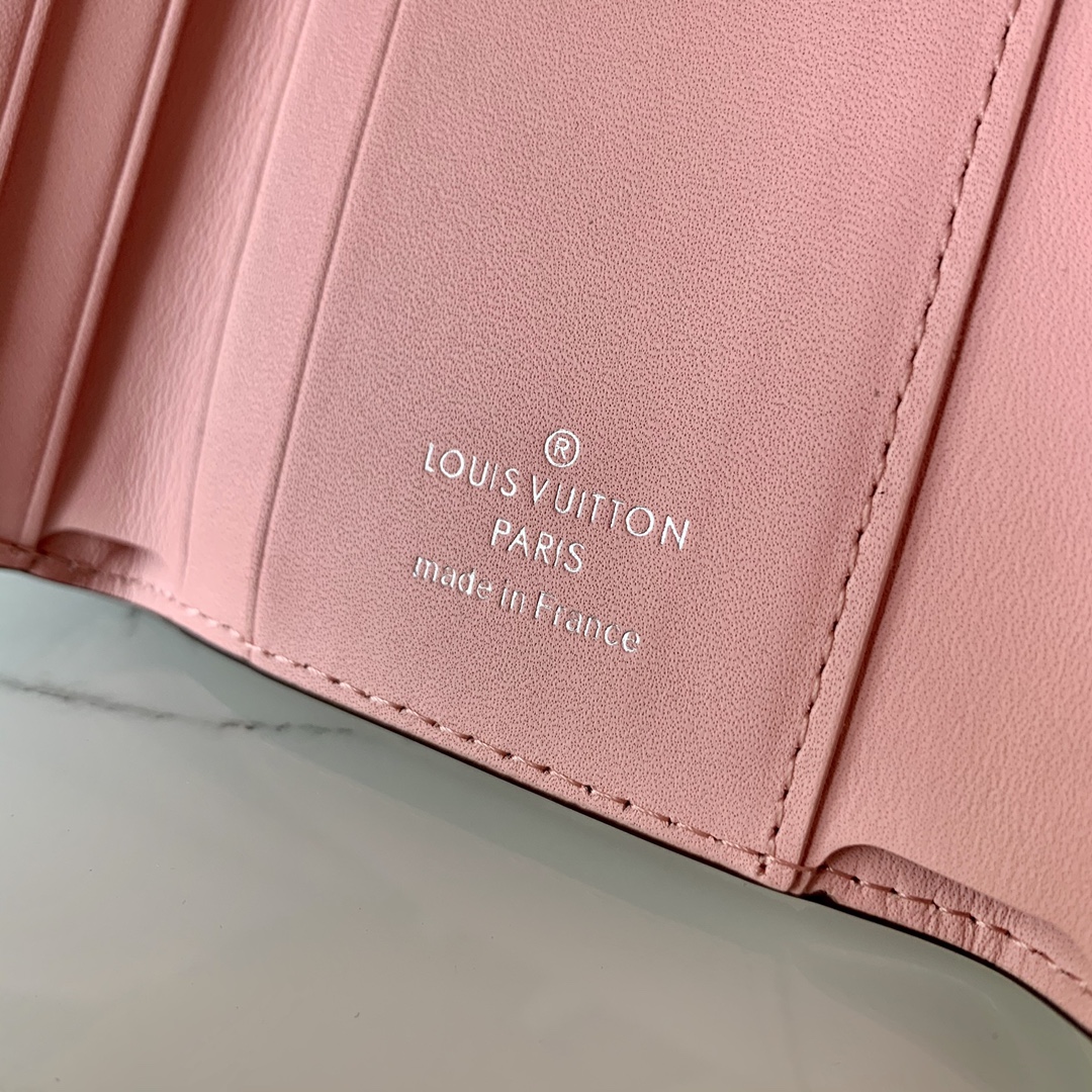 l0vis Vvtt0n iris xs wallet monogram perforations pink m67499 9.8 x 7.8 x 1 cm