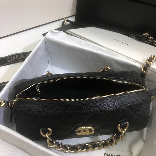 Ch**el extra mini bowling bag in black as1899 16 x 22 x 12 cm