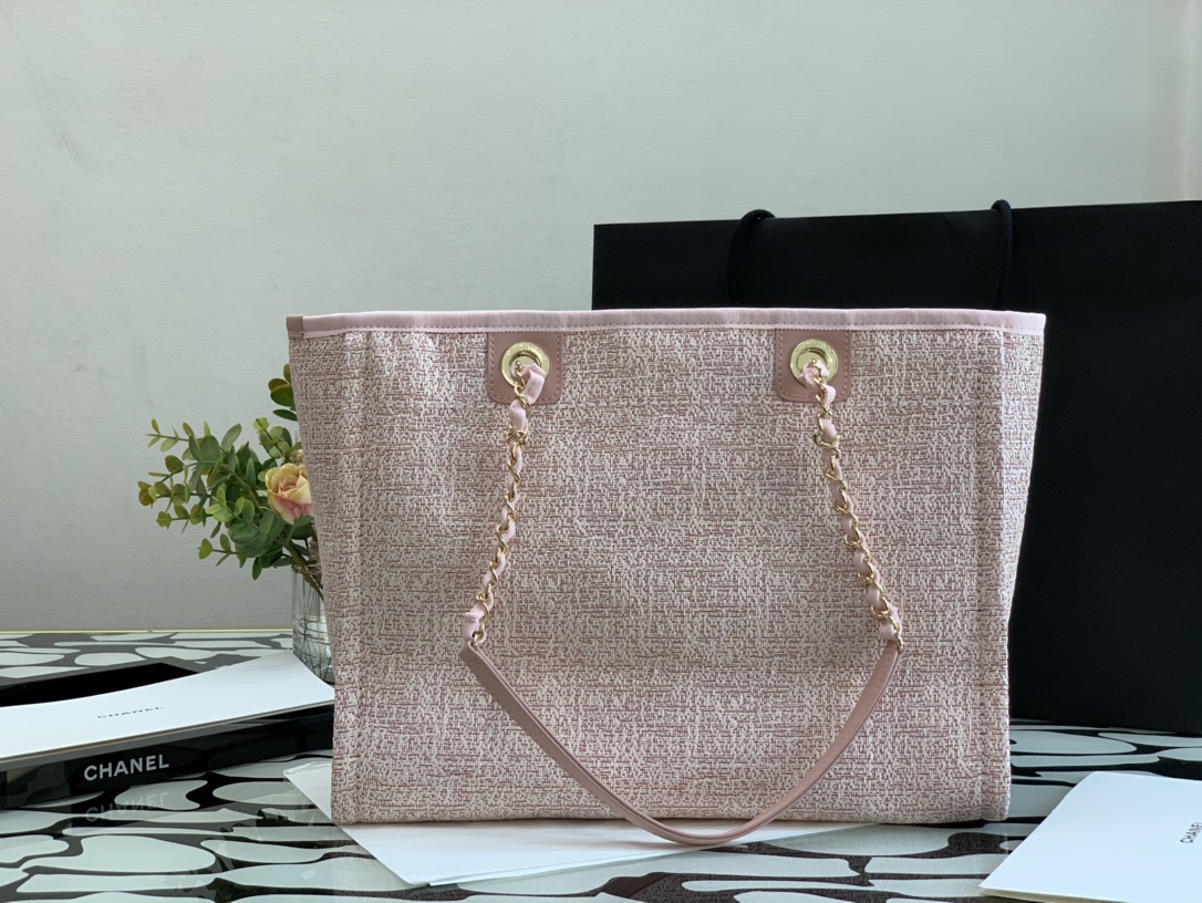 Ch**el deauville tote bag pink 34 cm