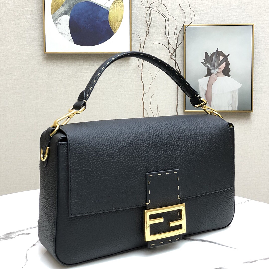 F**di large 1997 baguette leather black 33 x 18 x 5.5 cm