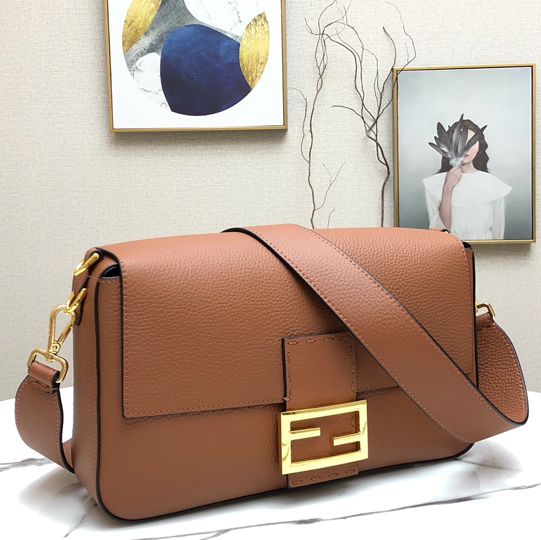 F**di large 1997 baguette leather brown 33 x 18 x 5.5 cm
