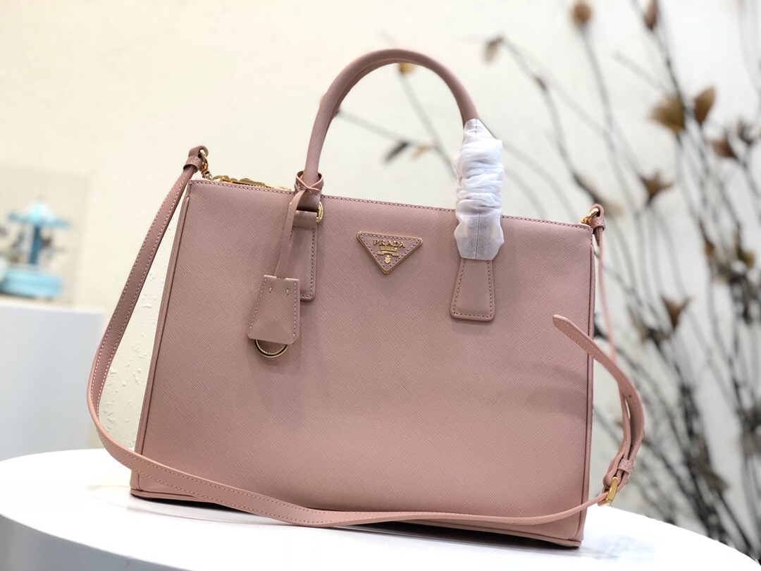 Pra*a large galleria saffiano leather bag powder pink 1ba274 32 × 24 × 14 cm
