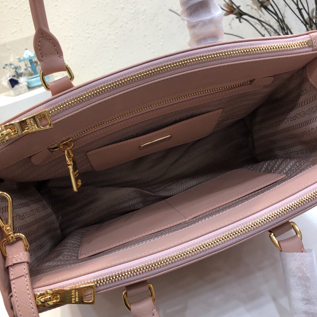 Pra*a large galleria saffiano leather bag powder pink 1ba274 32 × 24 × 14 cm