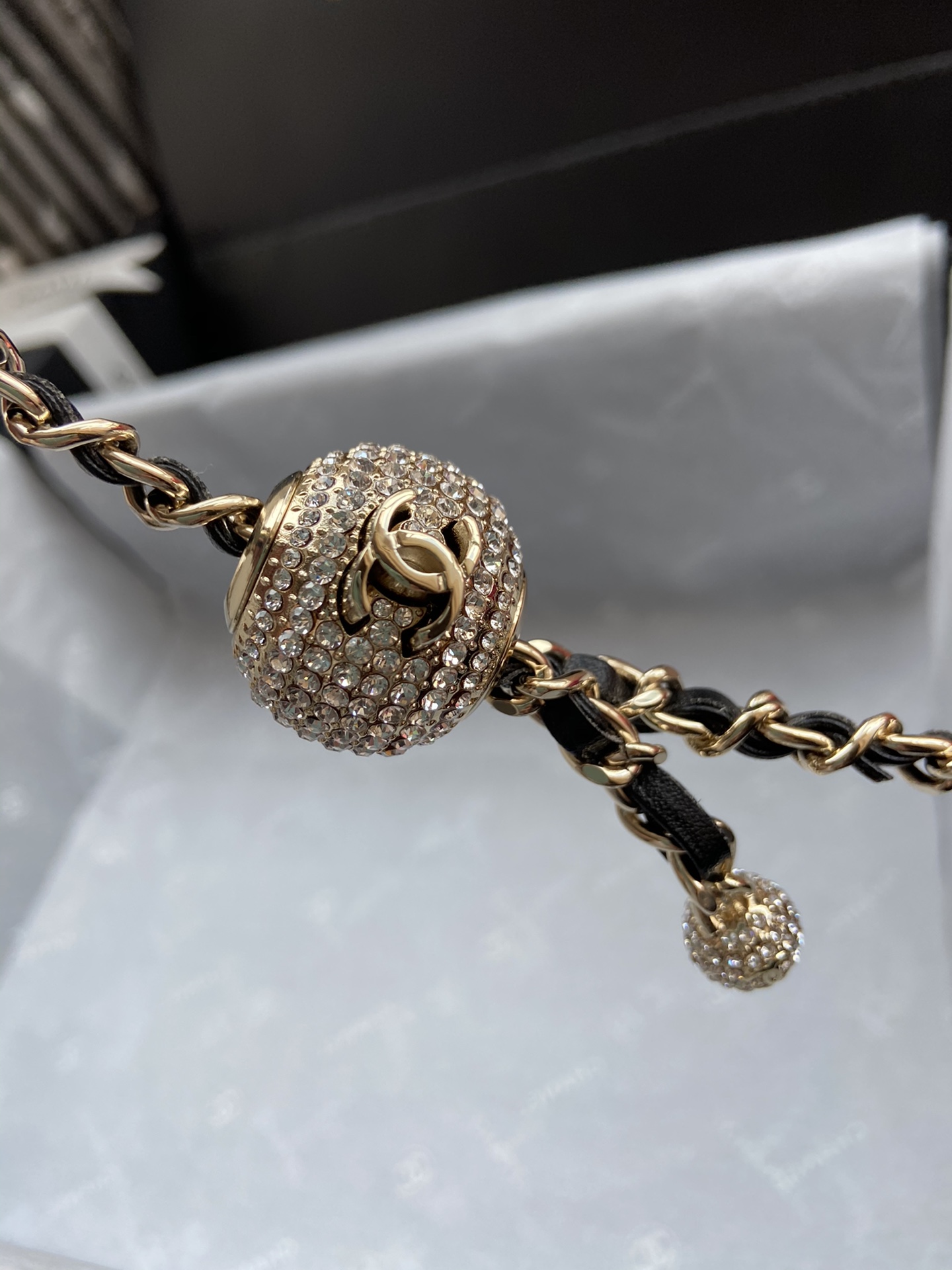 Ch**el small charm strap flap bag velvet black as1786 17 cm