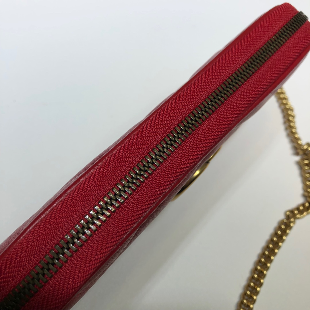 Gvc*1 gg marmont crossbody bag leather red 598596 19 x 10 cm