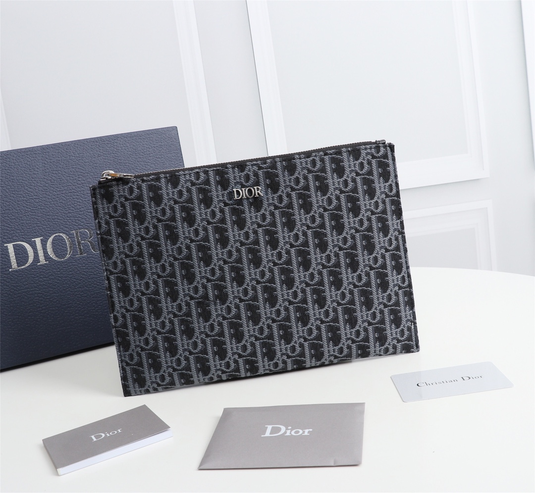 D10r pouch oblique jacquard blue and black 2obca251yse 27 x 19 cm