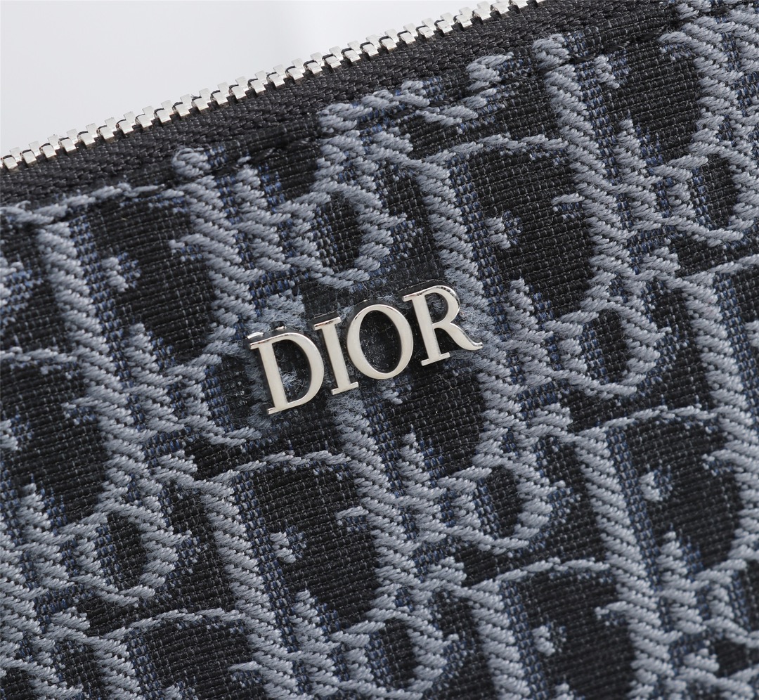 D10r pouch oblique jacquard blue and black 2obca251yse 27 x 19 cm