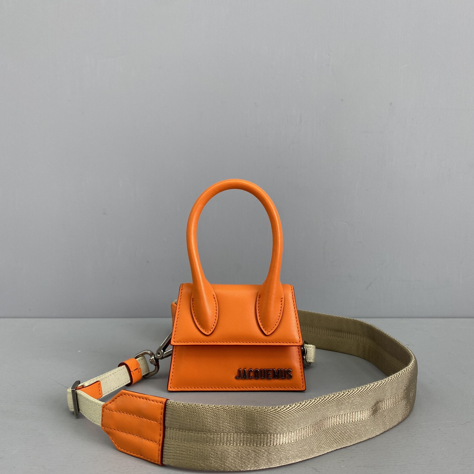 JACQUEMUS LE CHIQUITO Mini Leather Bag Orange 213BA01 12 x 8 x 5 cm