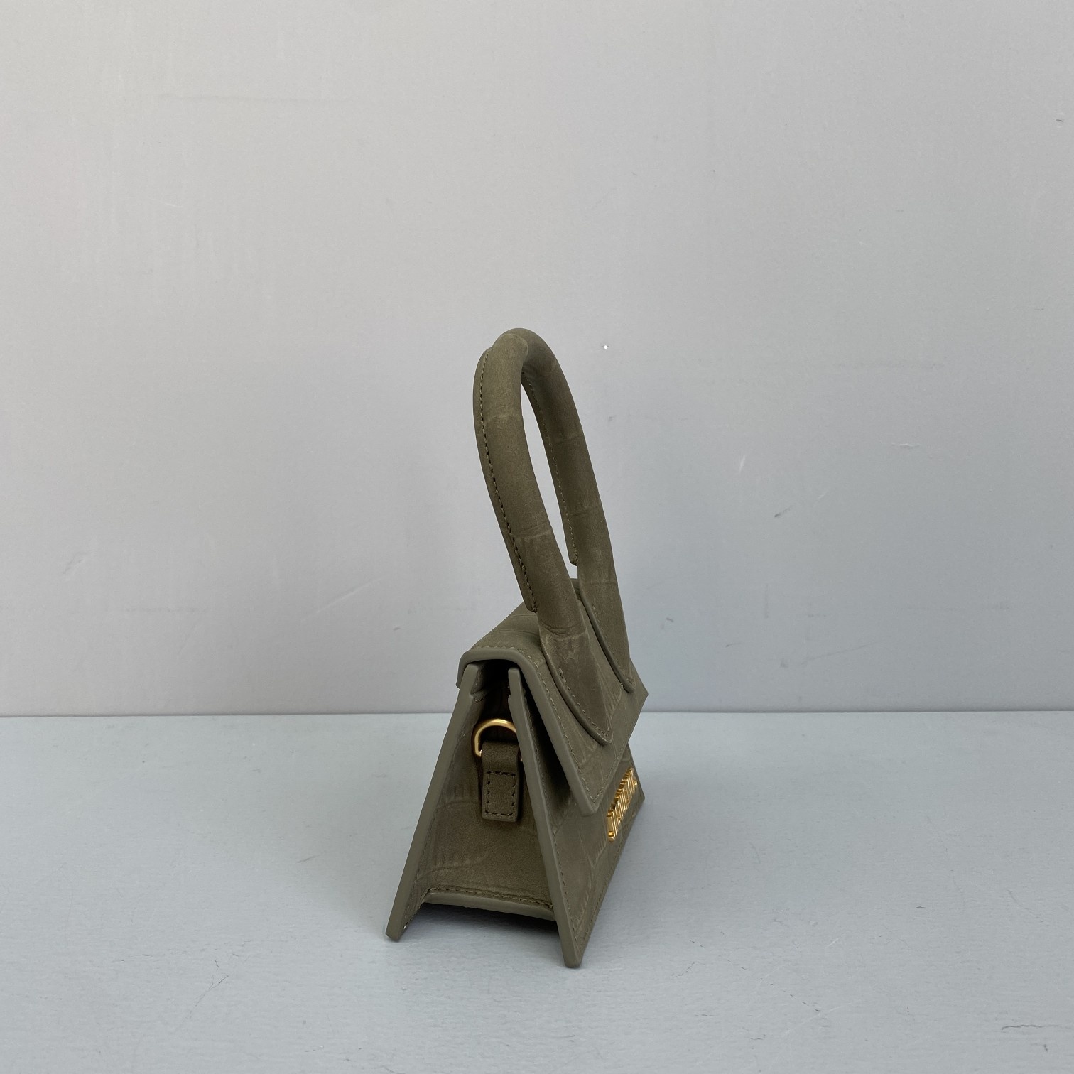 JACQUEMUS LE CHIQUITO Mini Crocodile Leather Bag Dark Green 213BA01 12 x 8 x 5 cm