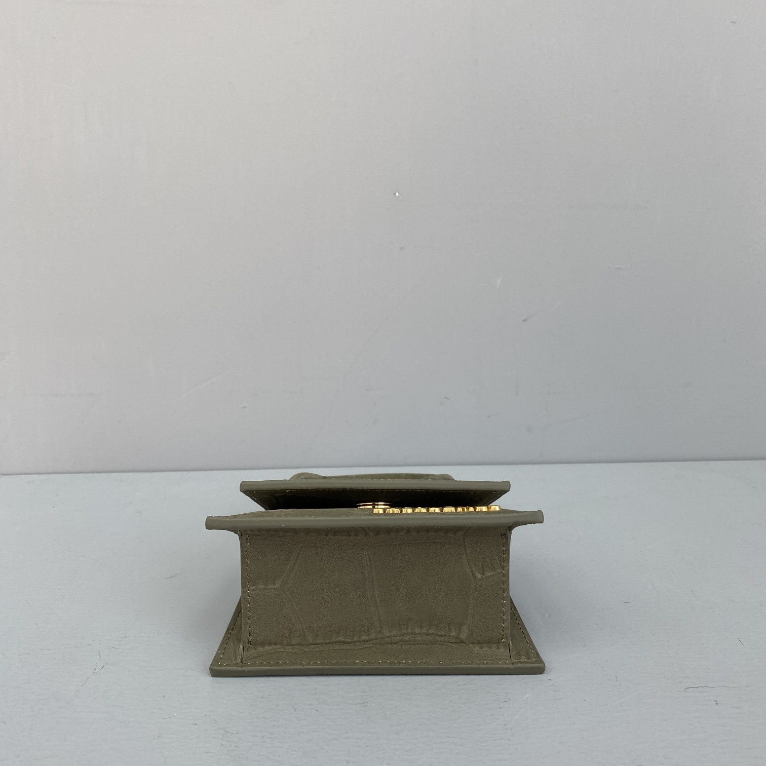 JACQUEMUS LE CHIQUITO Mini Crocodile Leather Bag Dark Green 213BA01 12 x 8 x 5 cm