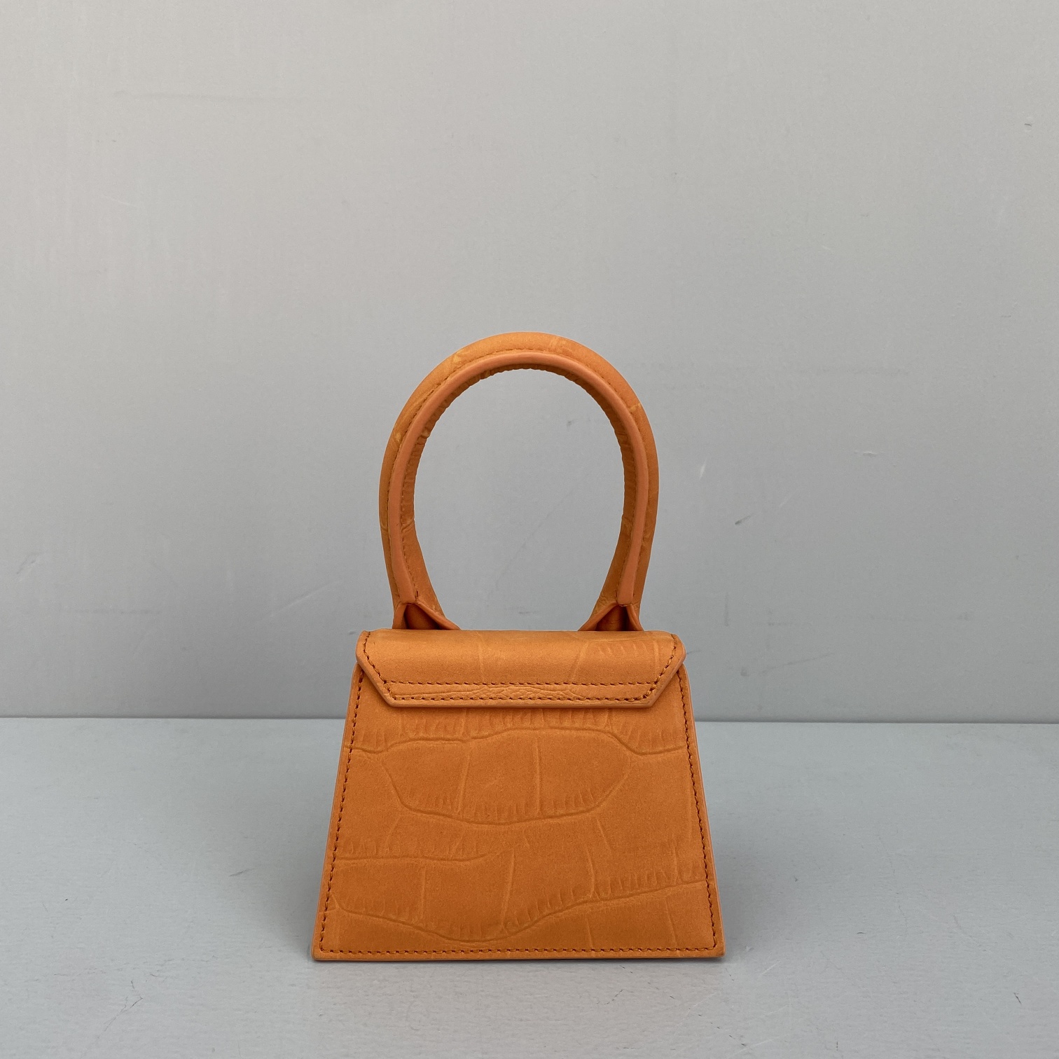JACQUEMUS LE CHIQUITO Mini Crocodile Leather Bag Orange 213BA01 12 x 8 x 5 cm
