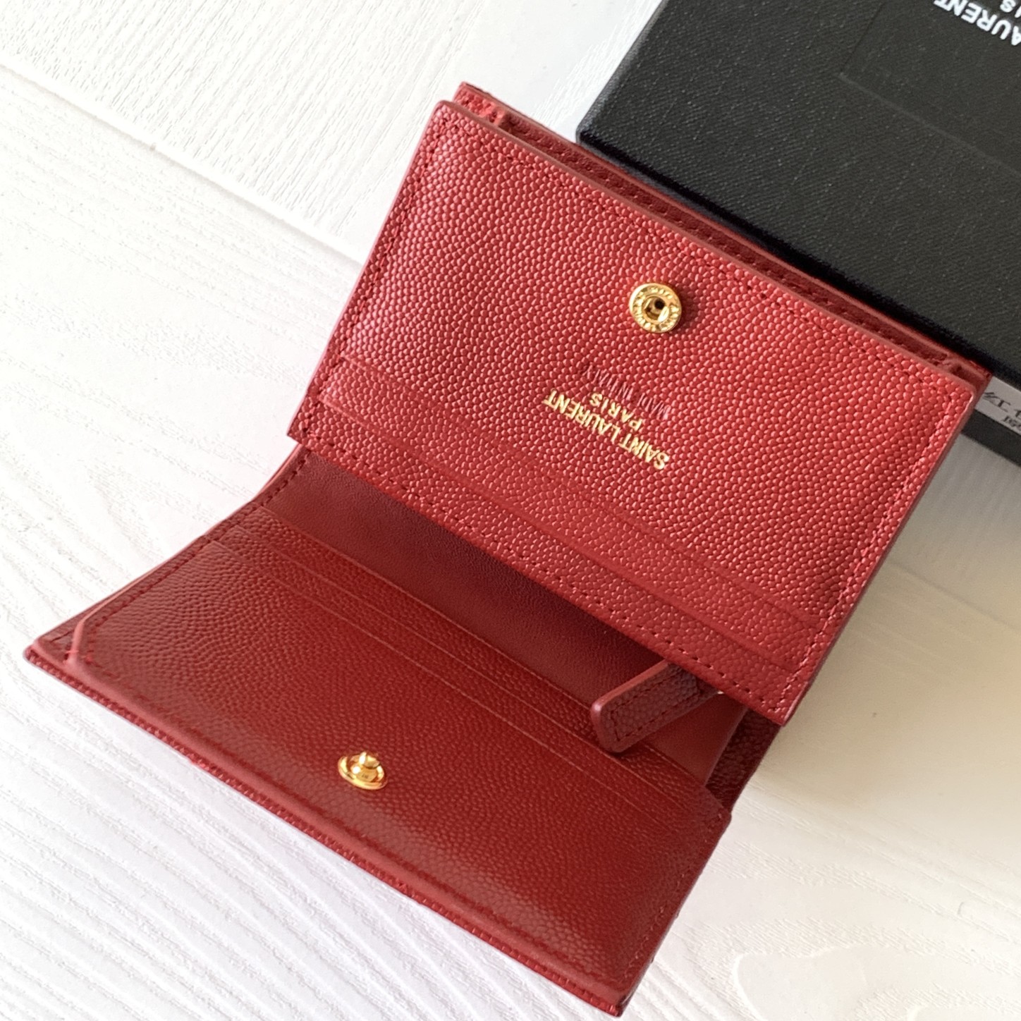 Y51 monogram card case in grain de poudre embossed leather red 530841 11 x 8.5 x 3 cm