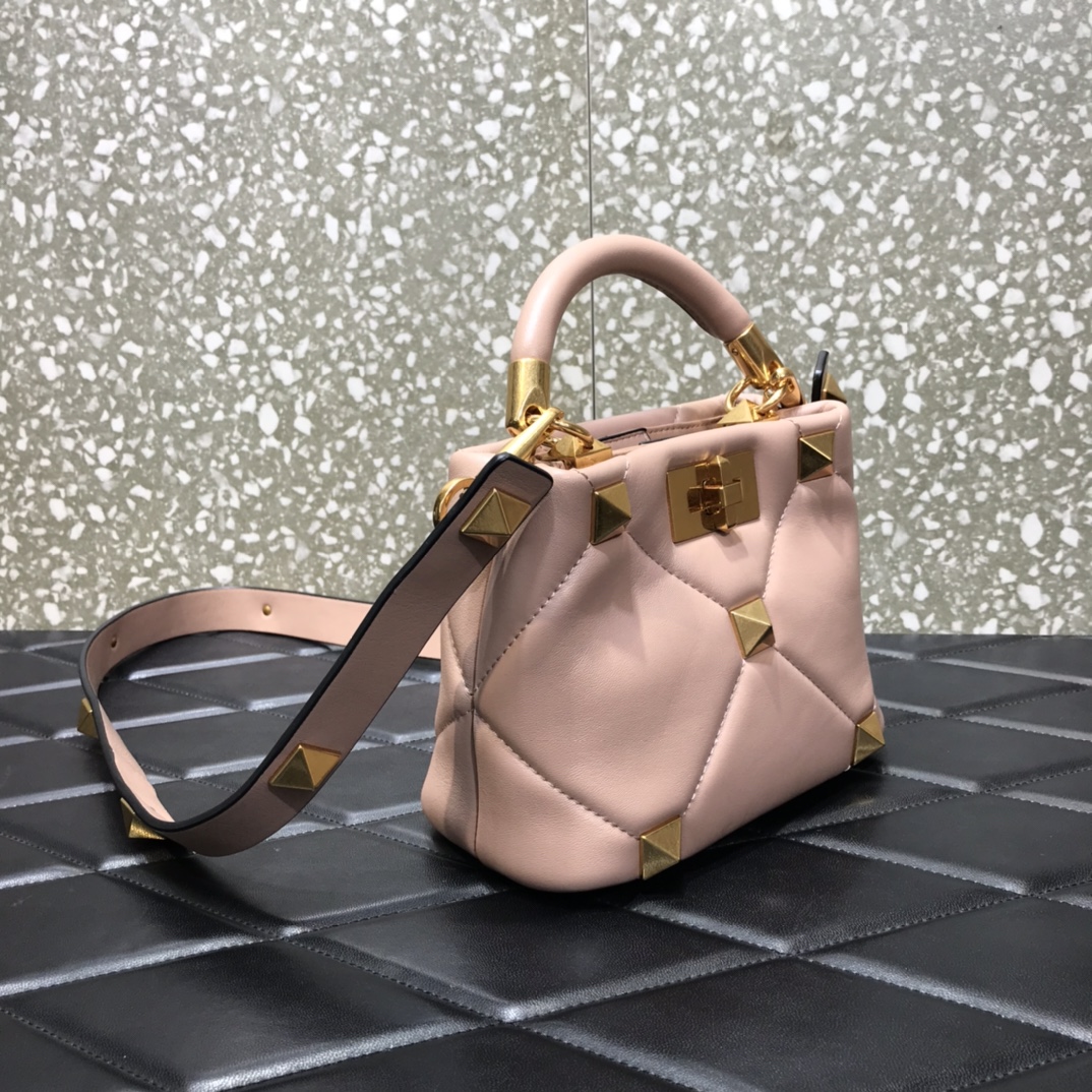 Va1e*ntin0 small roman stud the handle bag in nappa rose cannellel vw0b0i97bsf 20 × 9 × 15 cm