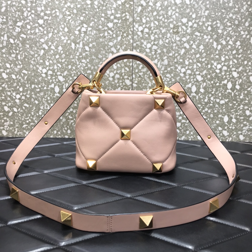 Va1e*ntin0 small roman stud the handle bag in nappa rose cannellel vw0b0i97bsf 20 × 9 × 15 cm