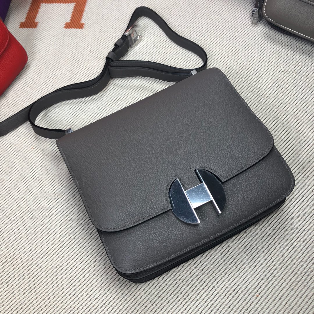 H**me5 2002 - 20 bag evercolor calfskin leather grey 20 cm