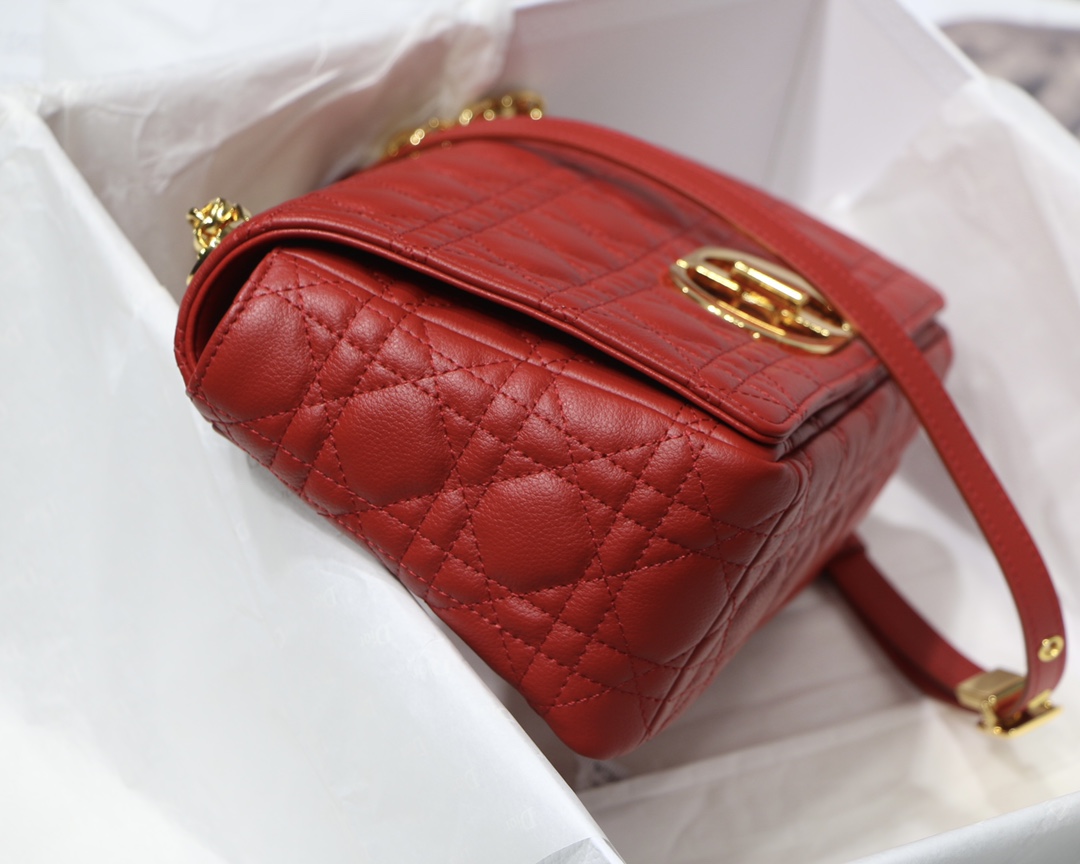 d10r medium caro bag S*pple cannage calfskin red m9242 25.5 x 15.5 x 8 cm