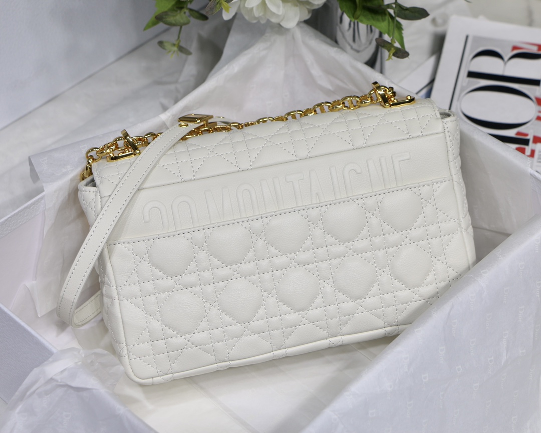 d10r medium caro bag S*pple cannage calfskin white m9242 25.5 x 15.5 x 8 cm