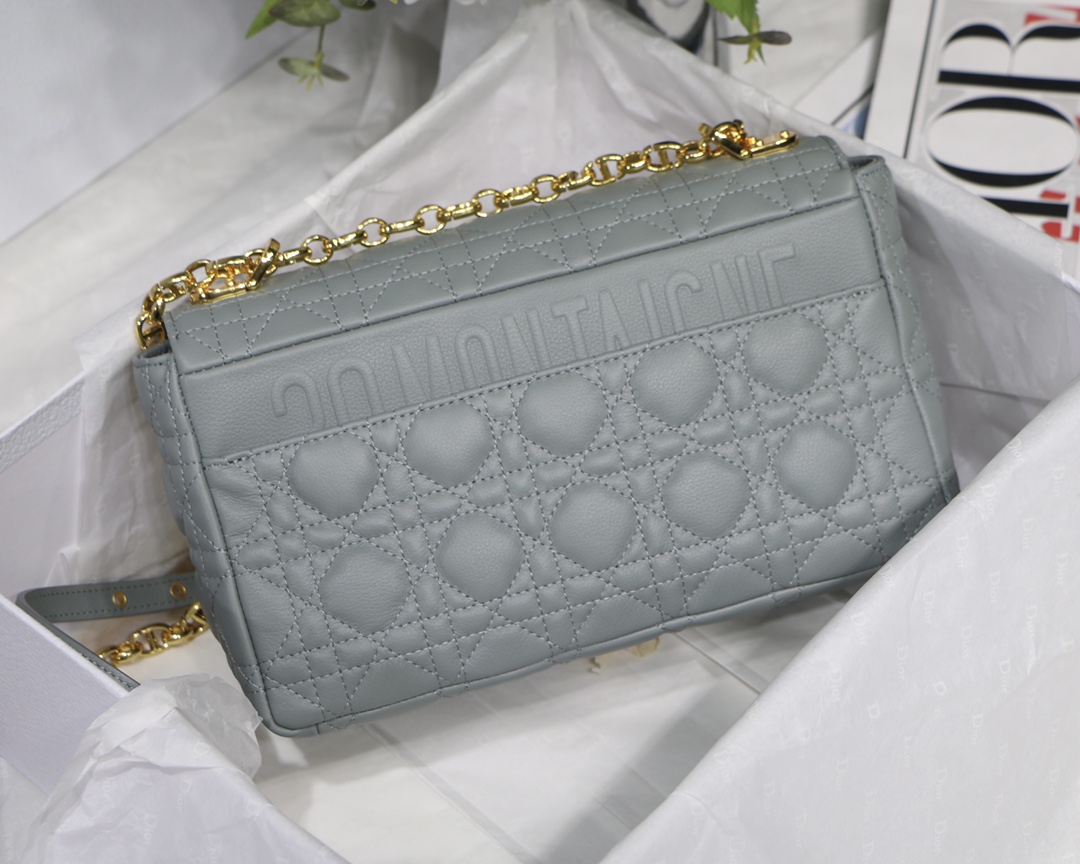 d10r medium caro bag S*pple cannage calfskin gray m9242 25.5 x 15.5 x 8 cm