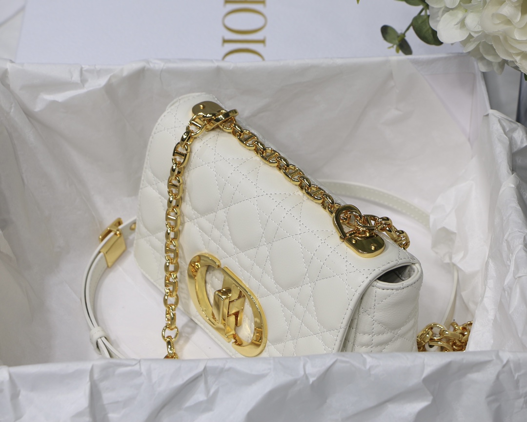 d10r small caro bag S*pple cannage calfskin white m9241 20 x 12 x 7 cm