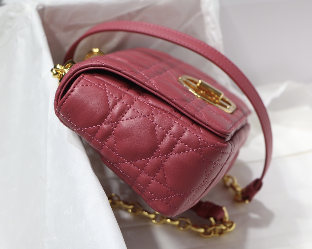 d10r small caro bag S*pple cannage calfskin pink m9241 20 x 12 x 7 cm