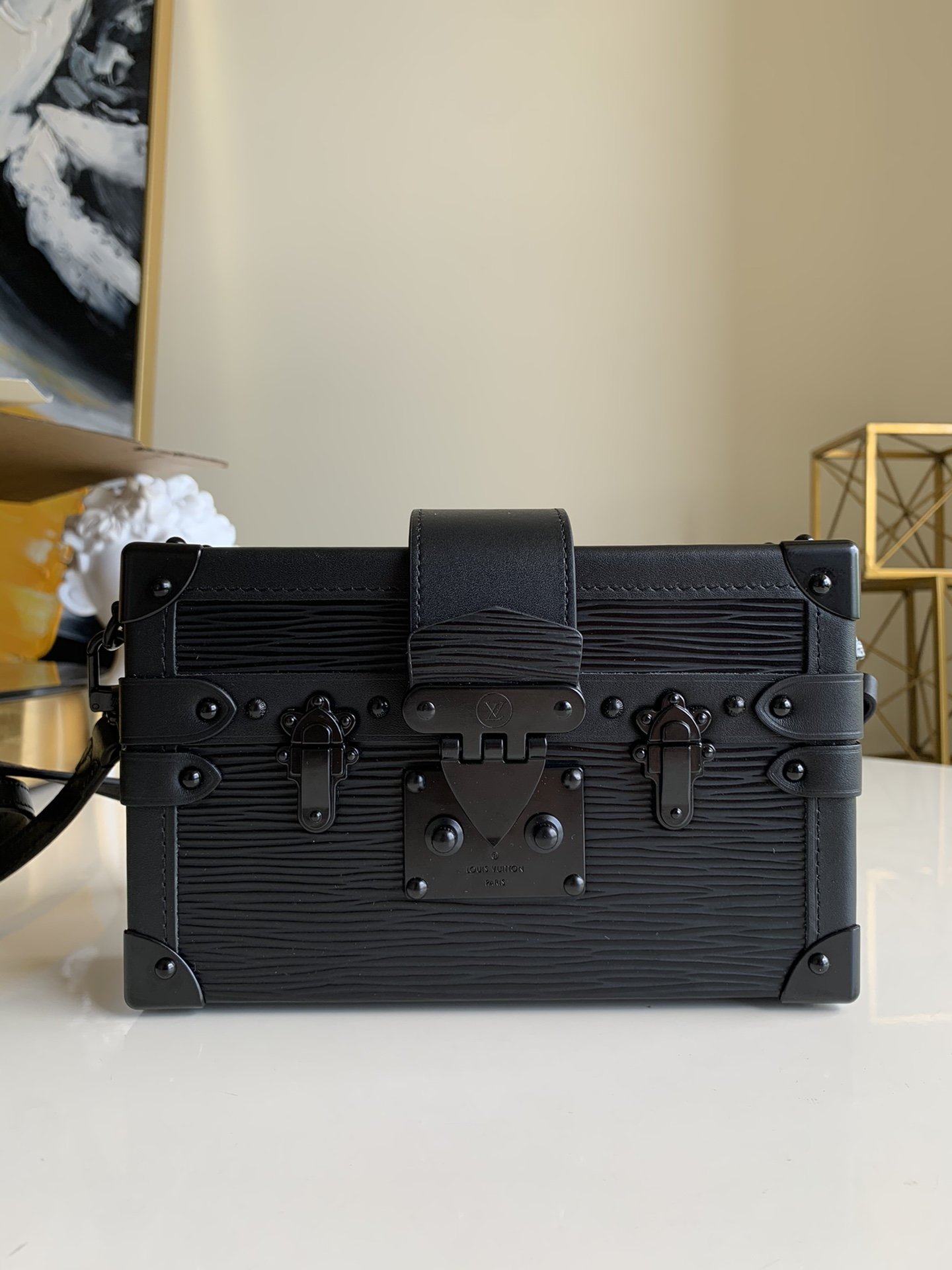 l0vis Vvtt0n petite malle bag all black epi leather m55859 20 x 12.5 x 5 cm