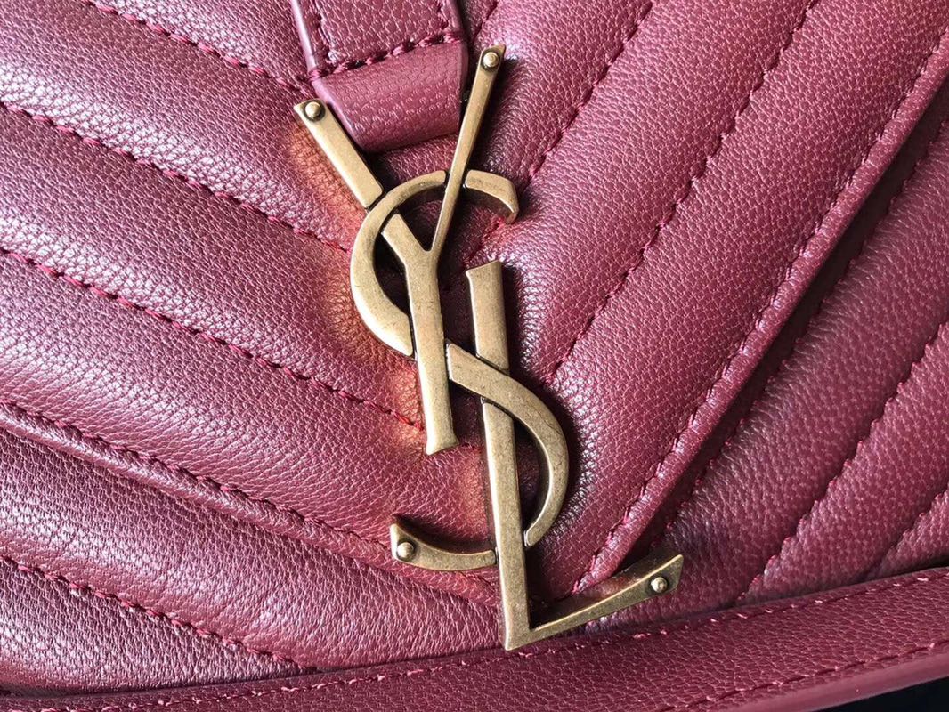 Y51 large college tote leather gold metal burgundy 392738 32 x 21 x 8 cm