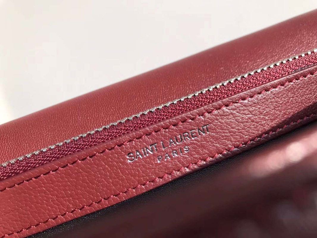 Y51 large college tote leather silver metal burgundy 392738 32 x 21 x 8 cm