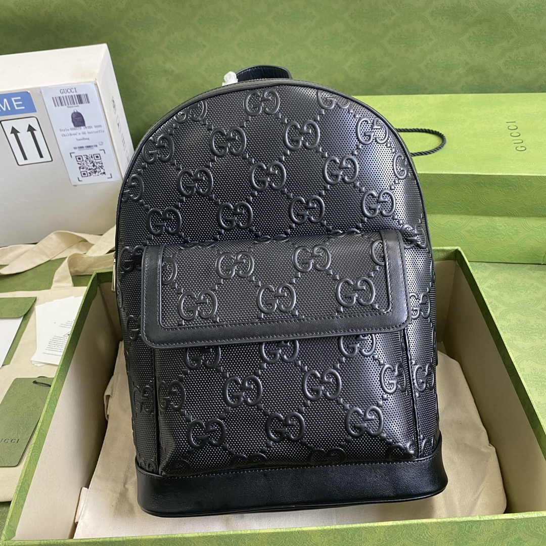 Gvc*1 gg embossed backpack black ‎658579 27 × 37 × 13 cm