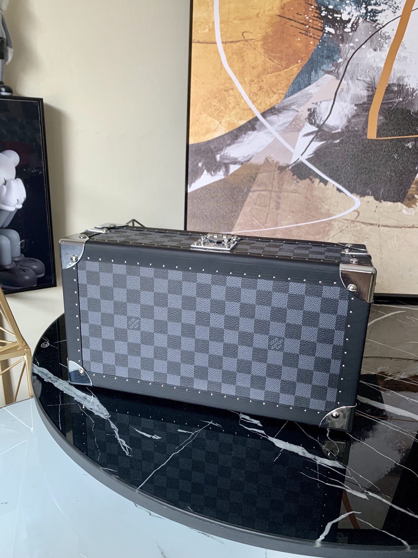 l0vis Vvtt0n coffret 8 montres damier garphite canvas n48194 35 x 9. x 12 cm