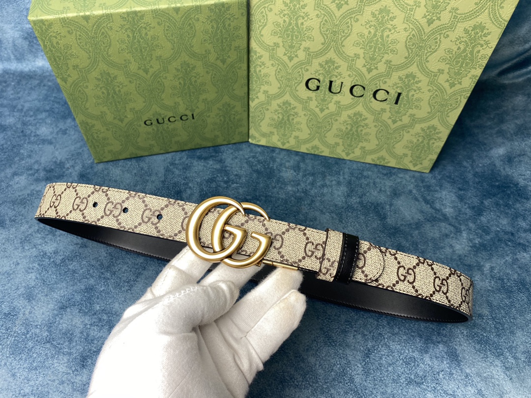 Gvc*1 marmont thin belt double g buckle