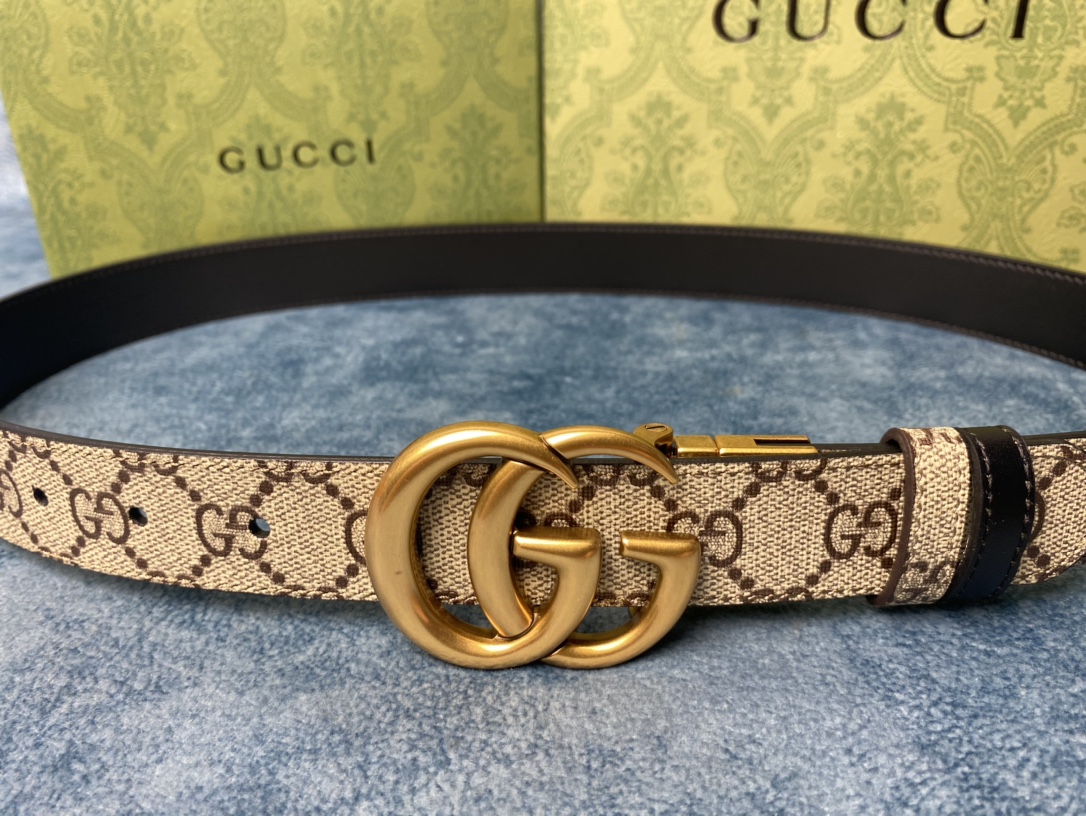 Gvc*1 marmont thin belt double g buckle