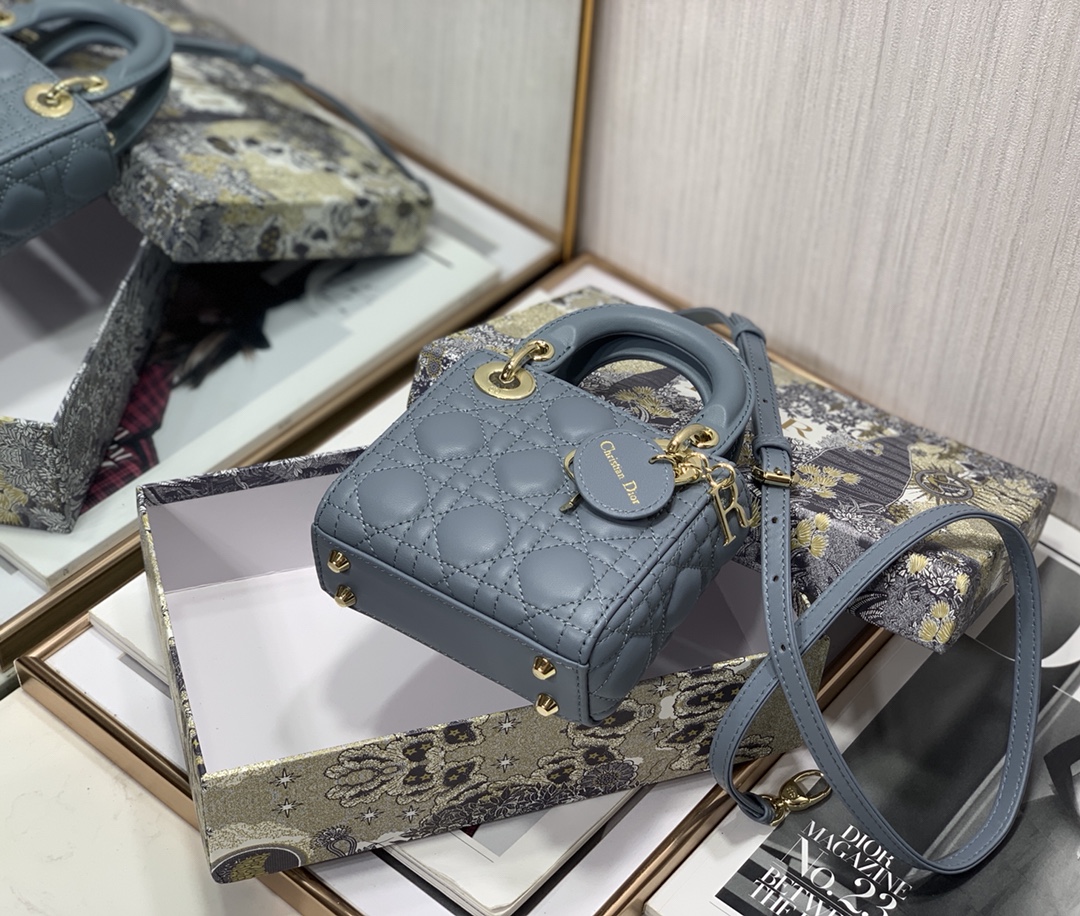 D10r micro lady D10r bag lambskin cloud blue s0856 12cm