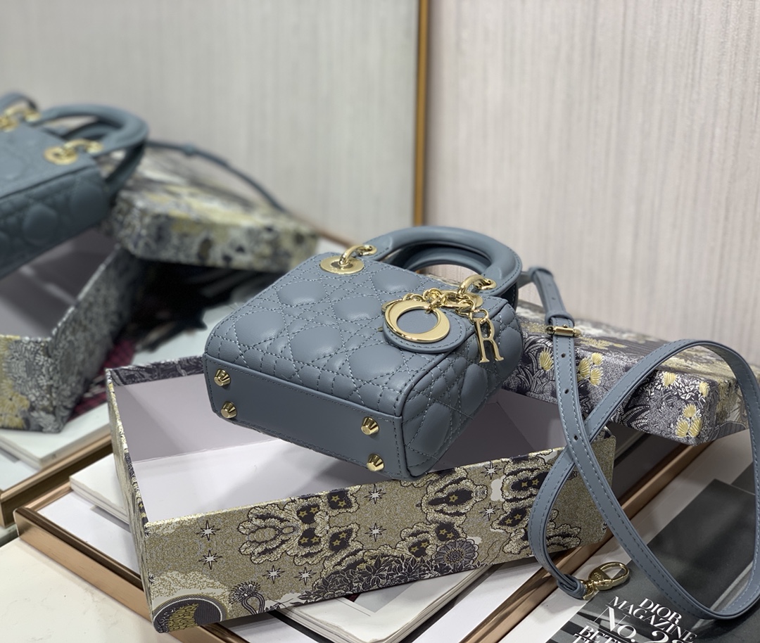 D10r micro lady D10r bag lambskin cloud blue s0856 12cm