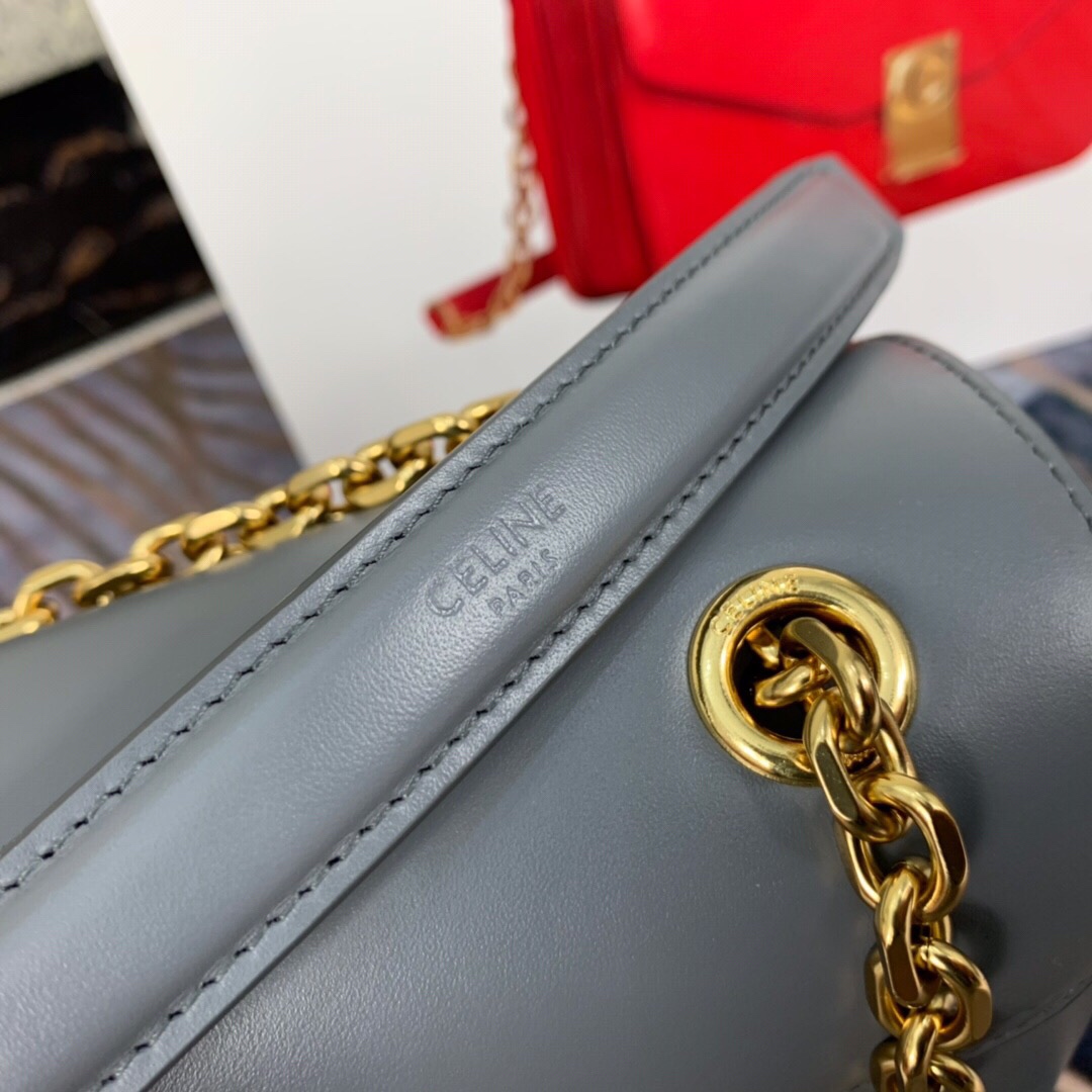 Ce1i*e pre-owned 2020s c charm shoulder bag gray 370348 21.5 x 15 x 7 cm