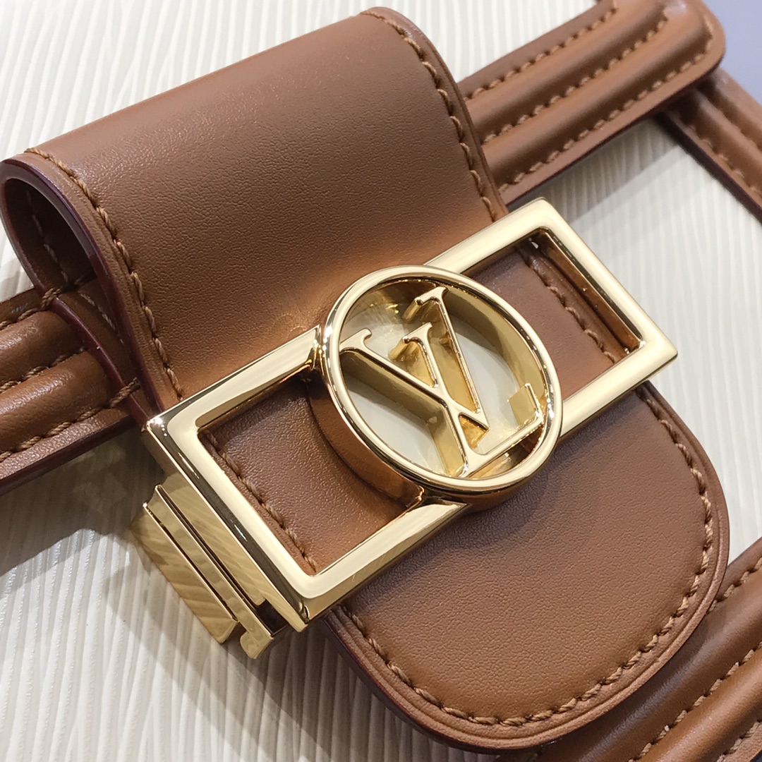 l0vis Vvtt0n mini dauphine epi leather cream m55964 20 x 15 x 9 cm