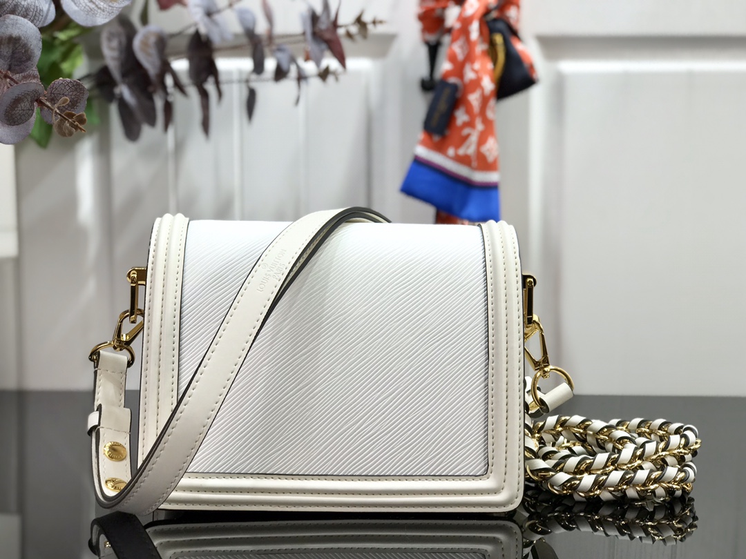 l0vis Vvtt0n mini dauphine epi leather white m55964 20 x 15 x 9 cm