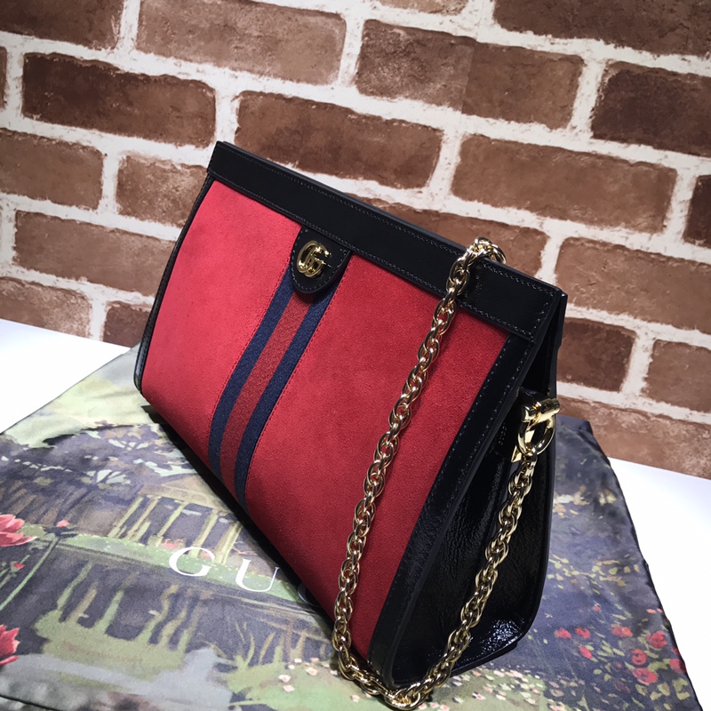 Gvc*1 medium ophidia gg shoulder bag in velvet red 503876 32.5 x 20 x 10 cm