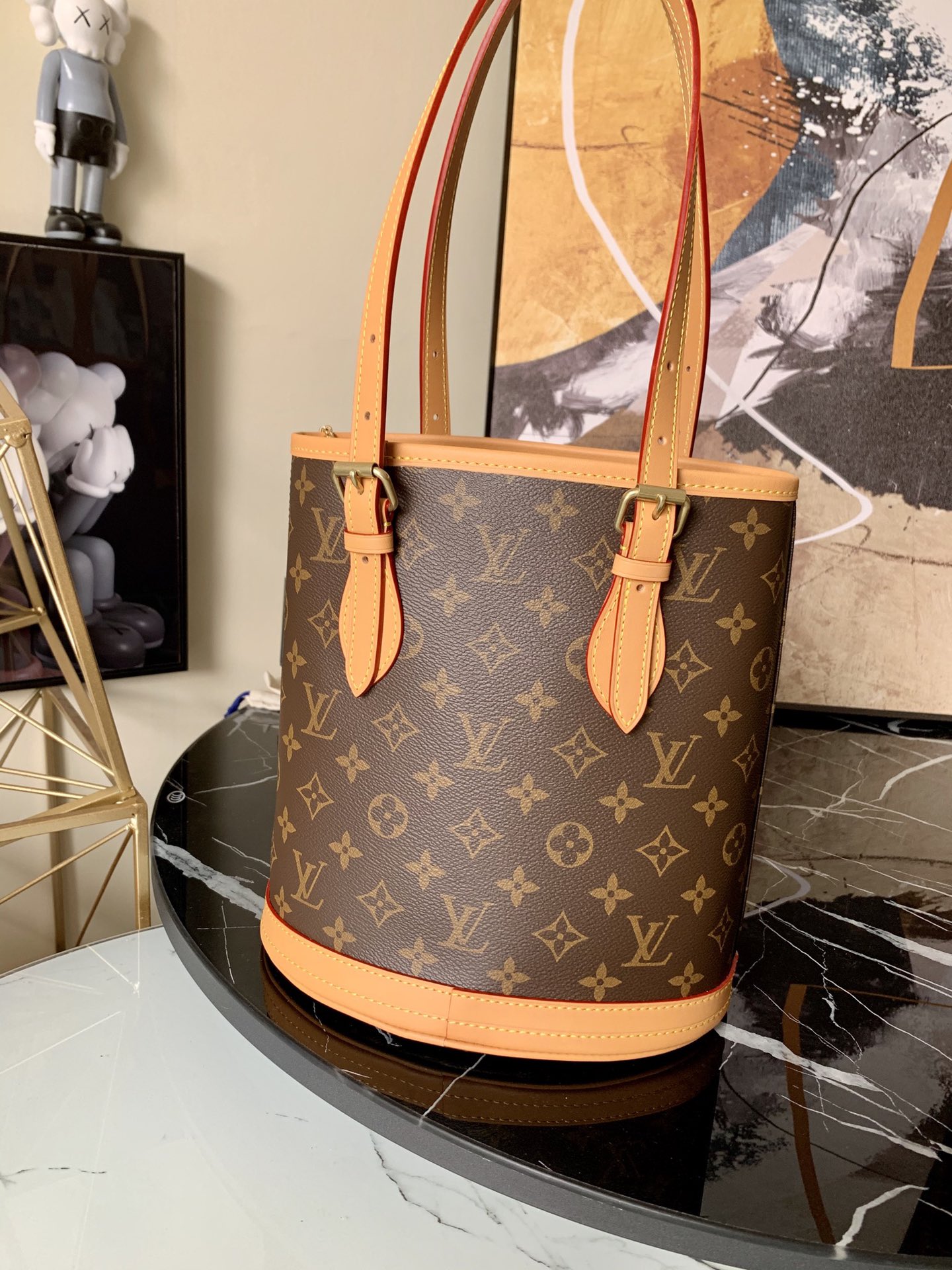 l0vis Vvtt0n bucket pm 23 shoulder tote bag monogram canvas brown m42238 23 x 15 x 26 cm