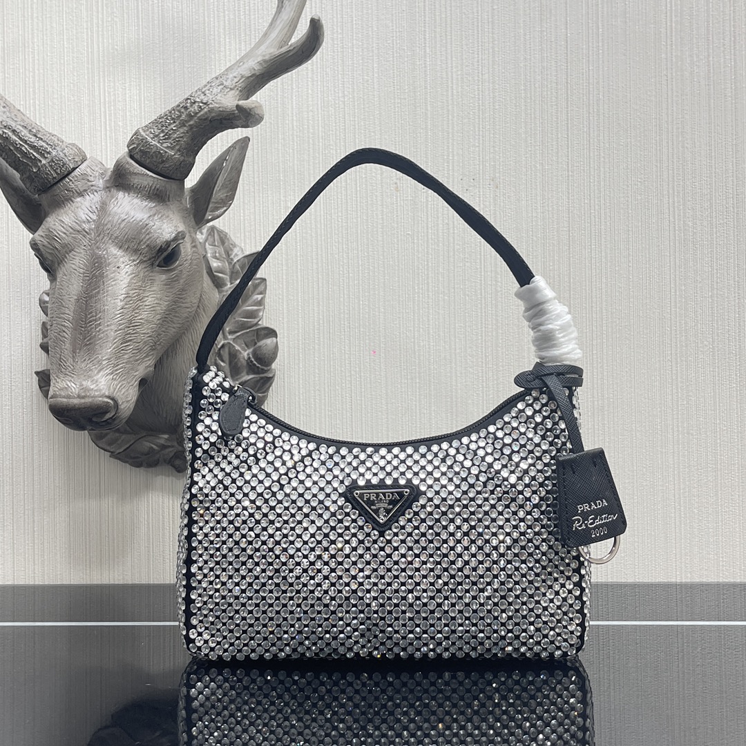 Pra*a re-edition 2000 satin mini bag black 1ne515 22 x 12 x 6 cm