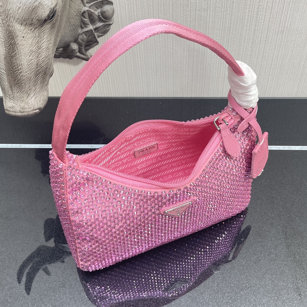 Pra*a re-edition 2000 satin mini bag pink 1ne515 22 x 12 x 6 cm
