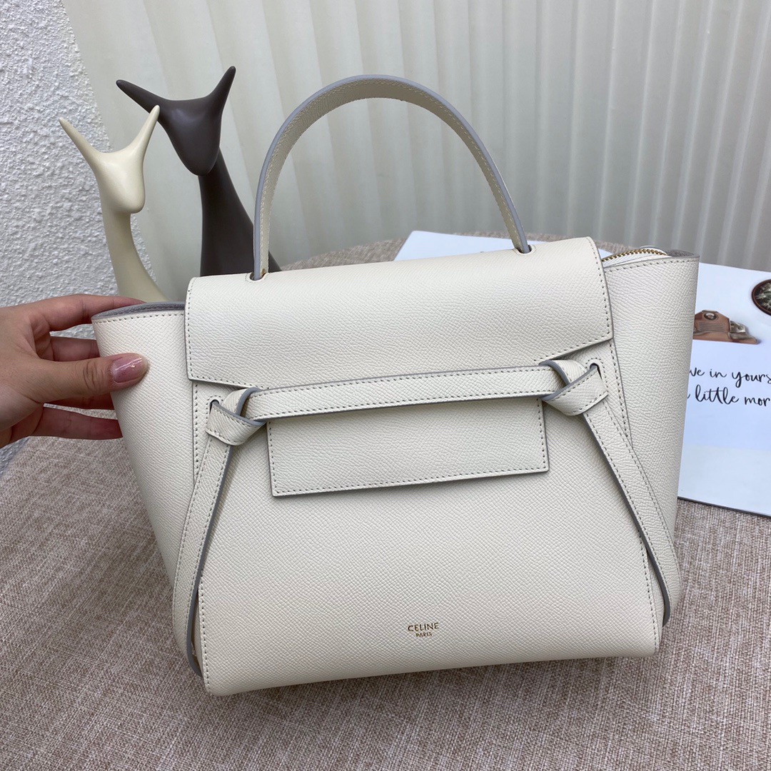 Ce1i*e micro belt bag grained leather white 189153 24 × 20 × 14 cm