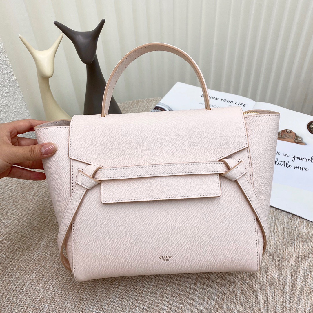 Ce1i*e micro belt bag grained leather light pink 189153 24 × 20 × 14 cm