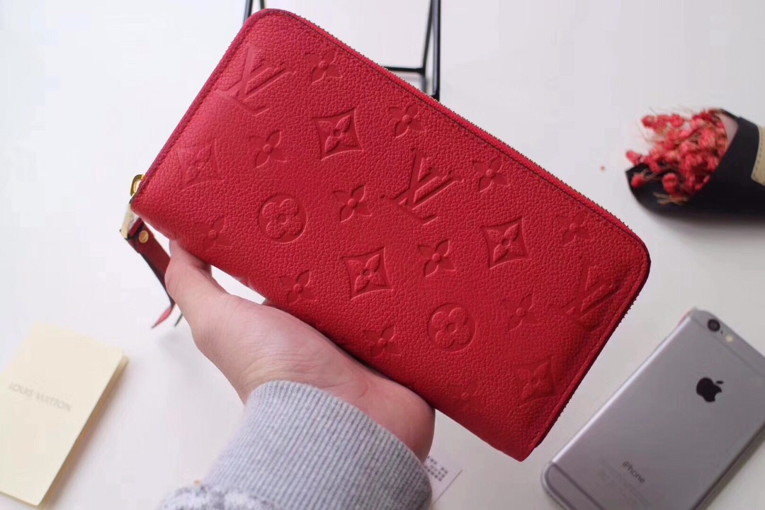 l0vis Vvtt0n zippy wallet monogram leather red m64090 19.5 x 10 cm